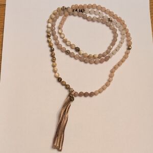 Chan Luu Natural Stone Tassel Necklace